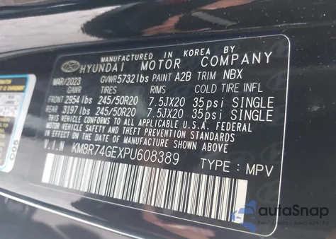 2023 Hyundai Palisade Calligraphy из США, поврежденный, VIN KM8R74GEXPU608389